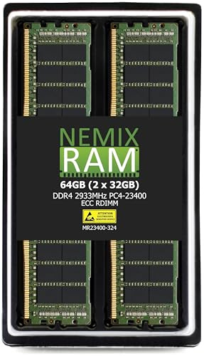 NEMIX RAM - Memoria RAM DDR4-2933 MHz PC4-23400 (288 pines, 2 x 32 GB, 2 módulos de memoria RDIMM para Apple Mac Pro 2019 7,1)