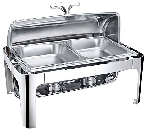 Aprilhp Food Warmer Buffet Server, Commercial Food and Plate Warmer Buffet Chafing Dishes Hot Plate Stainless Steel for Buffet and PartiesFull Size with 1/2 Inserts