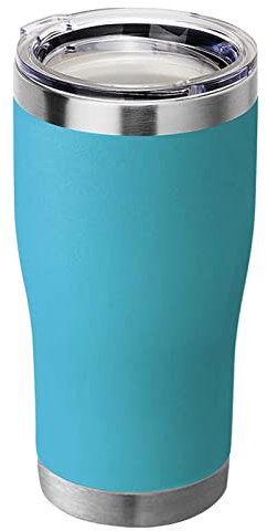 Hasle Outitters Tasse isotherme à double paroi en acier inoxydable avec couvercle 20 oz 20oz-Travel Mugs-1Pack Revêtement poudre bleu ciel profond.