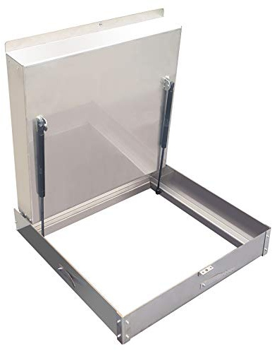 Schachtabdeckung 600x600mm h:100mm Edelstahl Schachtdeckel Gasdruckfedern auspflasterbar EN124 A15