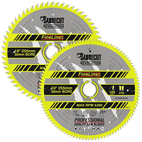SabreCut 2pcs SCCSW255K1 255mm x 60T/100T x 30mm Bore Circular Saw Blades | German-sourced carbide tips provide precise cutting, reduced breakage and long service life