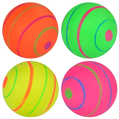 PartyPack 4X Springballe 6,2 mm XXL Bounce Ball, Kleiner Wasserball, Badestrandspielzeug, zum Werfen, Wasserspiele, Moon Lavaball, Curveball, Gummiball, Bouncing Bam Blitzball, Flummies