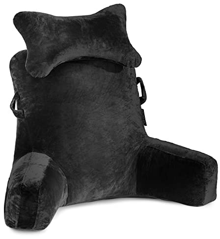 SLIGUY Lesekissen, extra groß, 78,7 cm, Bettauflagekissen mit Abnehmbarer Nackenrolle und Armen, zum Sitzen im Bett oder auf der Couch, Rückenlehne, Lesekissen, Rückenkissen für Erwachsene, zum Lesen