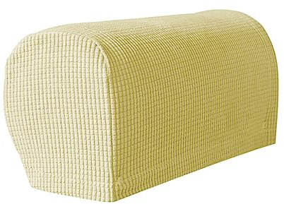 IOIUSKKU 2 Piezas hogar Oficina Hotel extraíble Antideslizante sofá reposabrazos Cubierta Silla reposabrazos poliéster Protector Accesorio, Beige