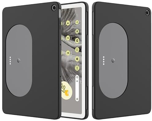 Tablet-Schutzhülle für Google Pixel Tablet 11 Zoll (2023), Flüssigsilikonhülle, flexibel, weiches Gel-Gummi, schlanke Passform, schützende stoßfeste Stoßfängerabdeckung, Schwarz