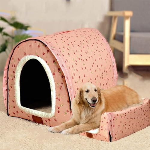 Großes Hundehaus, Hundehütte, luxuriös, warmes Hundekissen, XL, XXL, für den Innenbereich, großes Hundebett, Katzenhöhle, Iglu, für drinnen und draußen, waschbar (XL 75 x 57 x 55 cm, E)