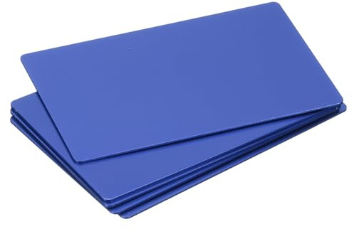 sourcing map Visitenkarten aus Metall, Lasergravur, blanko, eloxiertes Aluminium, für Haus, Büro, Kunden, DIY, Geschenkteller, Karten, 86 x 54 x 1 mm, 5 Stück, Blau