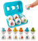 Montessori Egg Toys, 6PCS Dinosaur Eggs Toy Simulation Matching Eggs Colour & Shape Sorter Eggs Baby Sensory Toys Educational Fine Motor Skill Montessori Toy Easter Gifts for Kids Boys Girls (Blue)