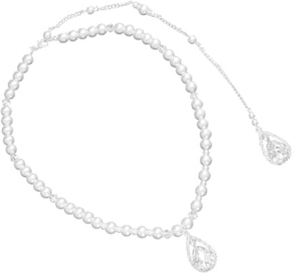 COLLBATH Rücken Kette Körperschmuck Perlenhalskette kette rücken Perlenkette quasten anhänger Braut Halskette Anhänger für Mädchen Strasssteine Körperkette Goldene Halskette Fräulein