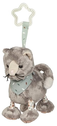 Sterntaler Spielzeuganhänger Katze Lilly - Kinderwagen Spielzeug aus weichem Stoff - Baby Spielzeug zum Aufhängen, grau