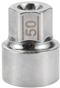 A ABSOPRO Dado Di Bloccaggio Ruota Antifurto #50 Per Porsche 911 1 Pz | Acciaio Legato, Argento, 3/4 Diametro, Altezza 37mm, 14 Scanalature Quadrate, Per Porsche Boxster, Cayenne, Macan