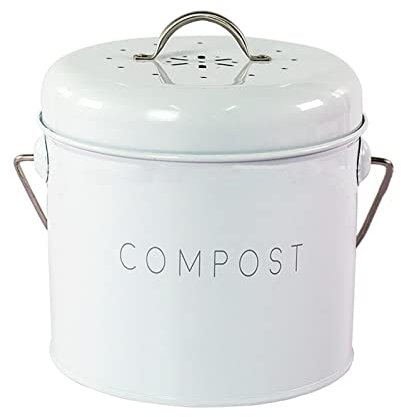 Cubo de compostaje de cocina con tapa, cubo de compost, cubo de residuos de alimentos, filtro de carbón para residuos de alimentos, contenedor de compostaje