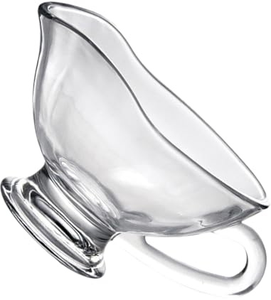 Ciieeo Glass Sauce Boat and Condiment Cup 210ml Borosilicate Seasoning Container for Western Food Jam Honey Coffee Creamer Serving