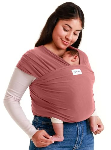 Sleepy Wrap Baby Carrier Newborn to Toddler (7-35 lbs/3-15 kg) - Hands-Free & Hip-Healthy Baby Wrap Carrier, Machine-Washable & Breathable (Pink)