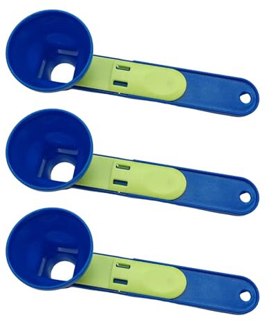 PLLDVEFD 3 Pieces Funnel Spoon, Measuring Spoon With Scale, Food Colander With Sliding Base, Reusable Colander, Kitchen Convenient Measuring Spoon.