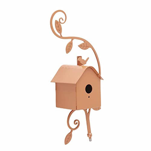 Metallvogelhaus mit Stange, Gusseisen -Vogelhaus -Pfahl für Gartendekoration, Ideales für Vogelhausliebhaber, Baugruppe, für Außen- und Innentöpfe (4#)