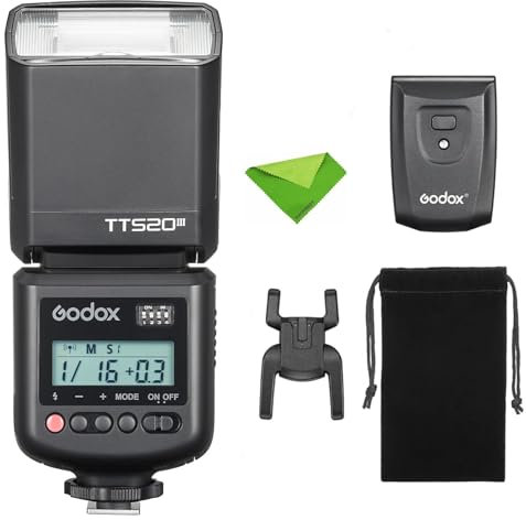 Godox TT520III Camera Flash, 1.8s Recycle Time, 400 Full Power Flash, Built-in Receiver and RT Transmitter for Canon Nikon Panasonic Olympus Pentax and Other DSLR Cameras (NO TTL, TT520II Upgrade)