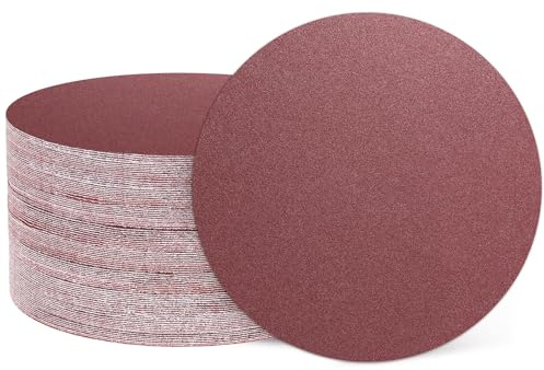 sourcing map 50 Pcs 4 Inch Sanding Discs 120 Grit Red Aluminum Oxide | Hook and Loop Sandpaper No-Hole Orbital Sander Sandpaper for Woodworking Automotive Metal Polishing