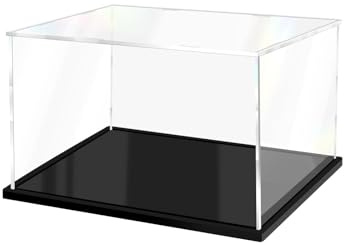 JFUTD Vitrine, Schaukasten Staubschutz, Sammlervitrine für Sammlerstücke Spielzeug Figuren, Ausstellungsbox Acrylbox, Transparent Acryl,2mm, 45/50/55/60/65/70cm(55x55x30cm/22x22x12in)