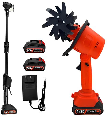 Motozappa a Batteria 24V Motocoltivatore Elettrica con 2 x 1.5Ah Batteria Zappatrice per Orto con 4 File di Denti in Acciaio Larghezza di lavorazione 10 cm profondità 10 cm