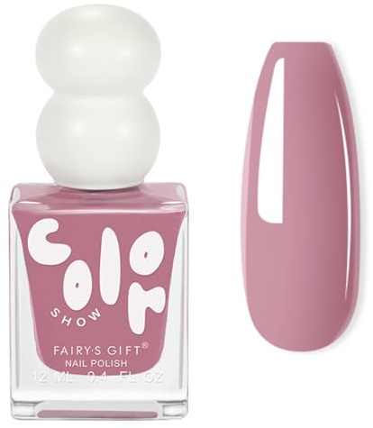 Nail Polish - Dusty Pink Nail Varnish - Dark Nude Color Nail Varnish - Quick Dry&Long-lasting Nail Art Varnish - Chip Resistant No UV Needed for DIY Manicure Decorations, 12ml