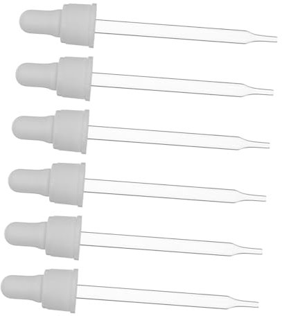 Vaguelly 6 Pièces Pipettes Verre avec Caps Silicone Lot de Accessoires pour Préparation de Boissons et Cocktails Outils Pratiques pour Extraire Bubbles et Préserver