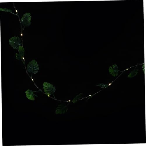Ipetboom Guirlandes Lumineuses en Vigne Monstera 2 Mètres 20 LED sur Fil Cuivre Vert, Alimentation à Piles, Décoration Intérieure pour Chambre à Coucher Et Fêtes