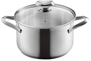 Metaltex ICONA - Cacerola Alta Acero Inoxidable. Diámetro Superior 20CM. Capacidad 3,6 Litros