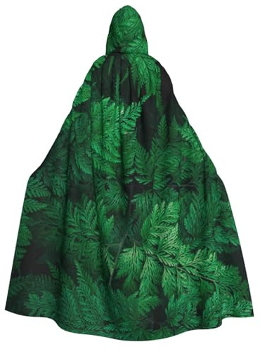 Mosytuky Green Leave Fern For Velvet Cloak,59in Adult Hooded Cloak Velvet Cape Halloween Witch Costume For Men And Women Cosplay Costumes