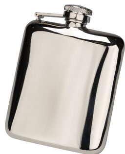 Stainless Steel Cushion Hip Flask 6oz (Silver)