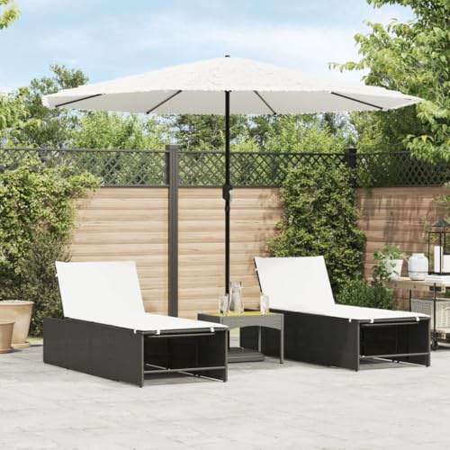 Nqyjm Parasol avec mât en acier, blanc, 324 x 324 x 247 cm, pour balcon, jardin, terrasse