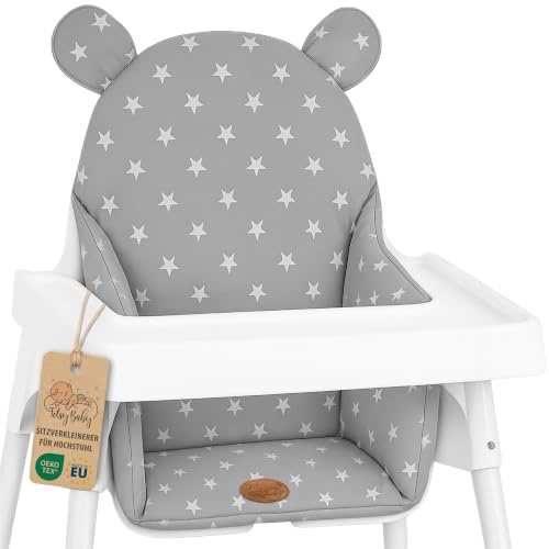 Dyna för barnstol baby hopvikbar sittförminskare – sittdyna stöd för Ikea Antilop barnstol och babystol – sittförminskare vattenavvisande tvättbar mjuk Stjärnor Och Grå