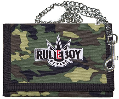 2Stoned Rudeboy Stylee Geldbörse Wallet Unisex Camouflage mit Kette und Karabiner, aus Polyester
