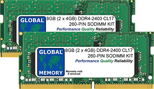 GLOBAL MEMORY 8GB (2 x 4GB) DDR4 2400MHz PC4-19200 260-PIN SODIMM Memoria RAM Kit para Intel 27 Pulgadas Retina 5K iMac (2017)