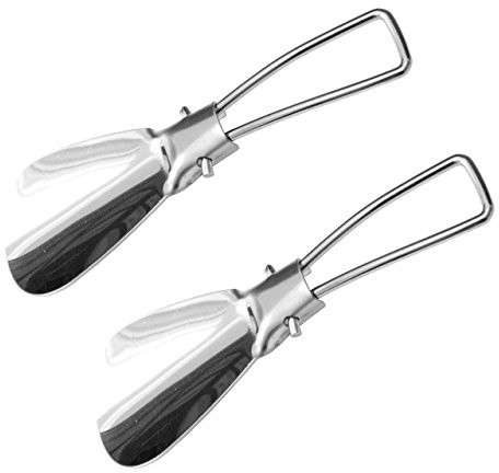Lantelme 2 Stück Edelstahl Reise Schuhlöffel Set Klappbar klein flach für Handtasche | Taschen Schuhanzieher für Outdoor Camping | Kompakt Mini Schuhanziehhilfe Metall auch für Kinder