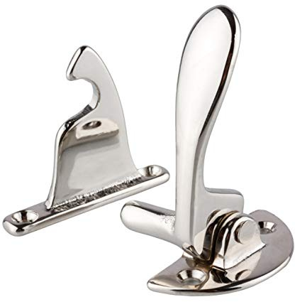 Nickel Offset Left Cabinet Door Lever Latch and Catch | Antique Cabinet, Vintage Cupboard, Desk Furniture Hardware | UA-121-HLPN