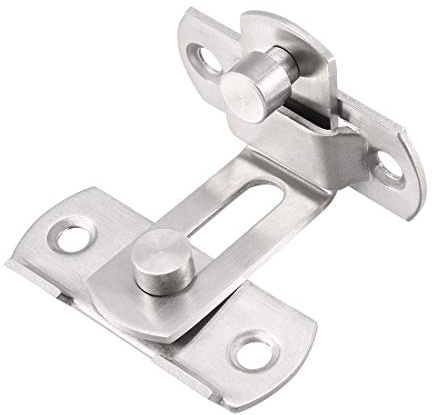 sourcing map Klapptürriegel 201 Edelstahl 50x43x31mm 90 Grad Torriegel Riegel Haspe Schiebeschloss, silberfarben