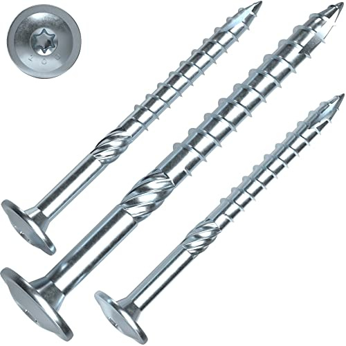 Tellerkopfschrauben 6 x 260 mm, EU-Zulassung, 100 Stück, hell verzinkt