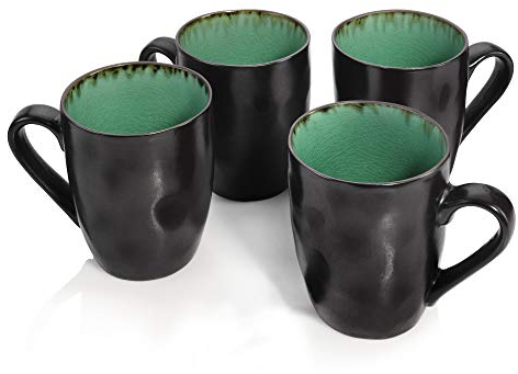 Sänger | Kaffeebecher Set Palm Beach aus Steingut, 4-teiliges Kaffeebecher Set, Modernes & Einzigartiges Design 300ml | PREMIUM COLLECTION