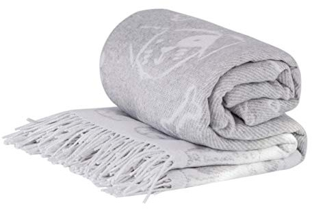 LYHome Baumwolldecke 140x200 cm, Kuscheldecke Aus Baumwolle | Picknickdecke, Tagesdecke, Sofadecke, Sofaüberwurf, Wohndecke & Bettüberwurf | Hellgrau | Hunde