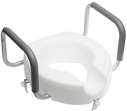 SPES Rialzo WC Anatomico con Braccioli per Anziani e Disabili, Bianco