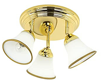 Licht-Erlebnisse Elegante Deckenleuchte in Gold Metall Glas 3xE14 Jugendstil Deckenspot Bad Flur