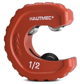 HAUTMEC Pro 1/2 Inch Automatic Copper Tube Cutter - 1/2 in. Maximum Nominal Pipe Capacity (5/8 in. Outer Diameter), for Copper, Aluminum, Brass Tube and Thin-wall Conduit, HT0215-PL