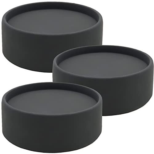 Dekovita 3er Set Kerzenhalter Ø11x4cm Beton-Optik Grau - Kerzenständer für Stumpenkerzen - Stein Untersetzer rund