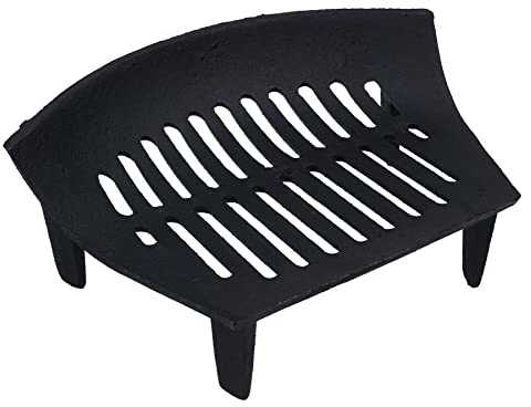 AB Tools 14 Fire Grate For 16 Fireplace Cast Iron Coal Log Black Front Open Basket