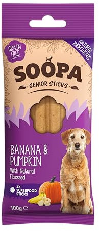 Soopa Senior Banana Pumpkin and Flaxseed Dental Sticks 100gm