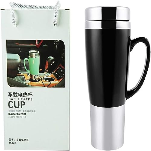 Natudeco 450ml Tasse Voiture électrique 12v Bouteille De Chauffage électrique En Acier Inoxydable Tasse De Bouilloire Chauffante Pour Longue Distance Bureau Maison l'école