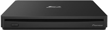 Pioneer External Blu-ray Drive BDR-XS07UHD@6X Slot Loading Portable with a Matte-Black Body USB 3.2 Gen1(3.0) BD/DVD/CD Writer. Supports BDXL and M-Disc Format. Cyberlink Software Included