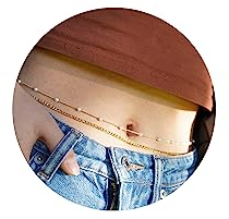 FUNEIA 2 Stück Bauchkette Gold Damen 14 Karat Vergoldet Hüftkette Pailletten Geschichtet Bikini Kristall Taillenkette Verstellbare Boho Belly Waist Chain Körperschmuck für Frauen und Mädchen