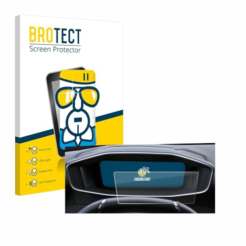 brotect Glass Screen Protector Film compatible with Peugeot 2008 2022 Cockpit - Glass-Foil 9H Protection [Scratch Resistant, High Clarity]